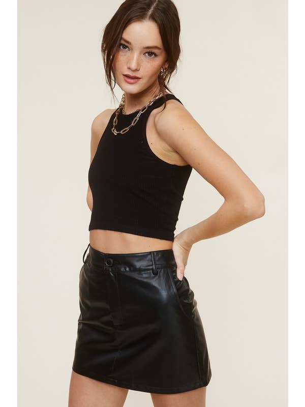 Mimosa - Wholesale Tank Top - Women's - Soft Basic Fitted Sleeveless Crop Tank Top