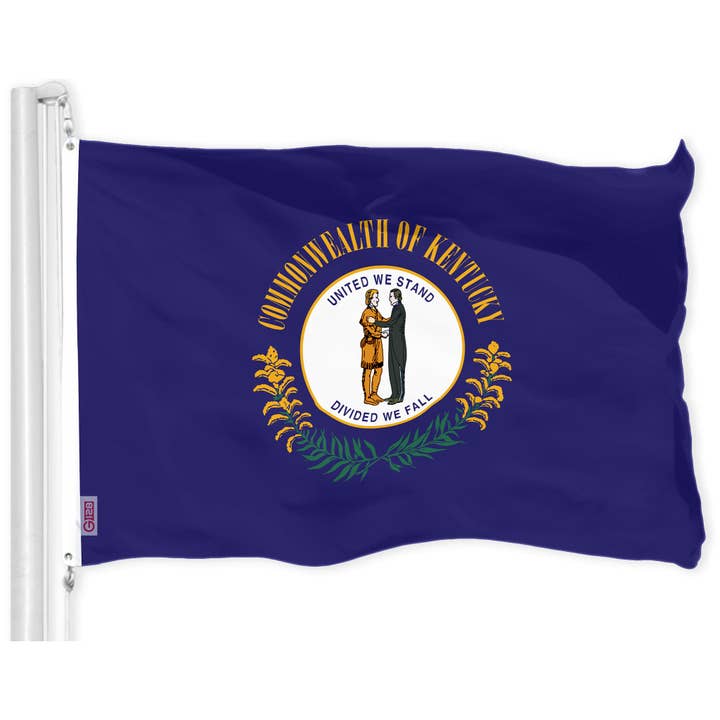 G128 Kentucky KY State Flag | 3x5 Ft | LiteWeave Pro Series Printed 150D Polyester | Indoor/Outdoor, Vibrant Colors, Brass Grommets, Thicker and More Durable Than 100D 75D Polyester for wholesale by G128