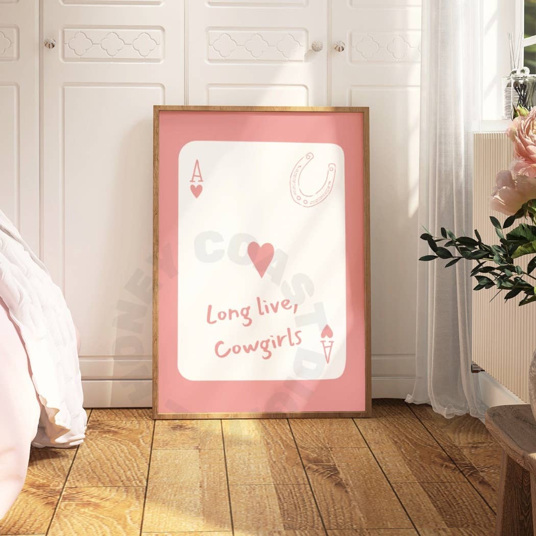 Honey Coast Print Co. - Wholesale Art Print - Long Live Cowgirl Pink Playing Card Wall Art Prints4