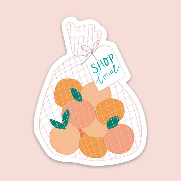 Shop Local Oranges Sticker for wholesale by Declaration & Co