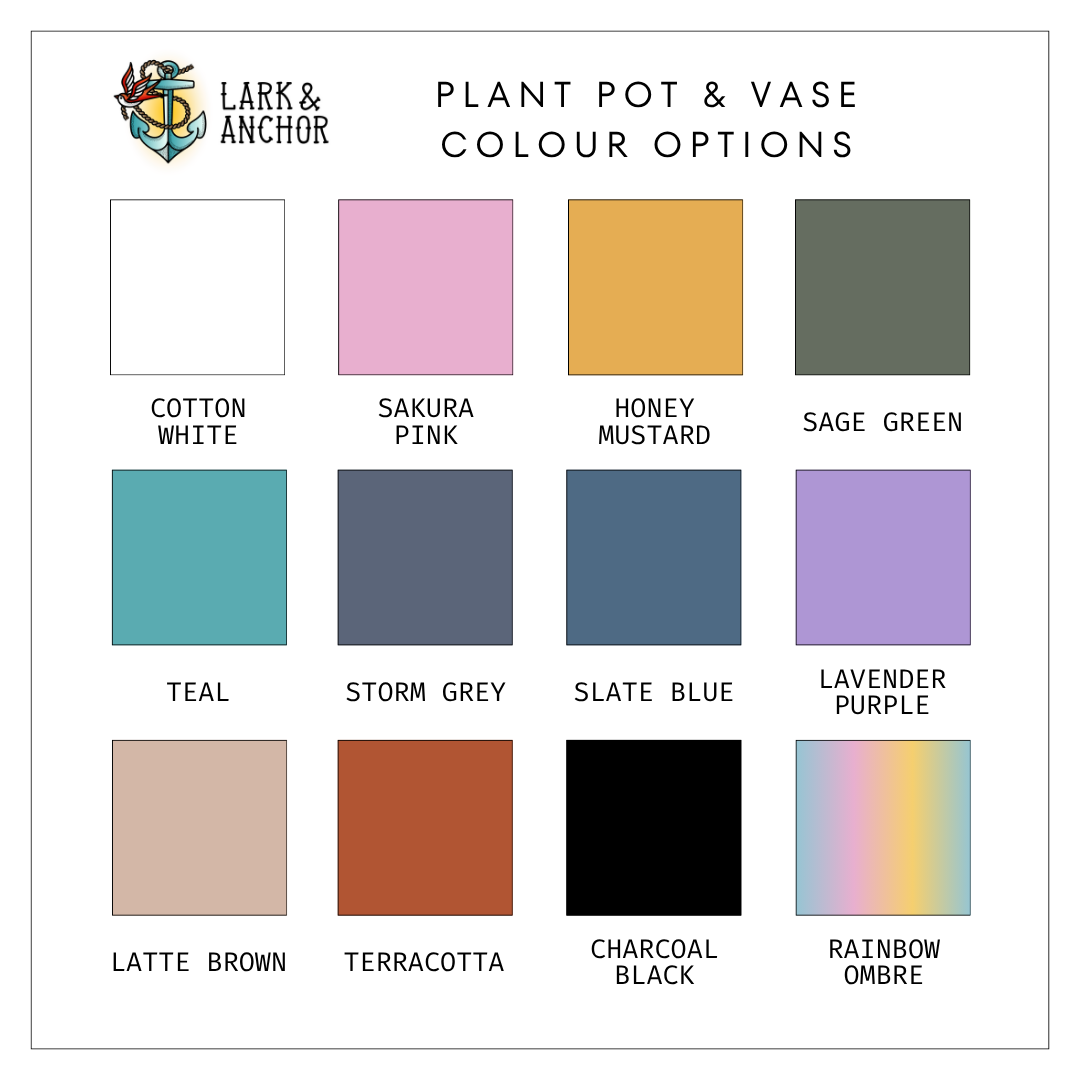 Lark & Anchor - Wholesale Plant Pot - 3D Printed Spiral Planters | Lightweight 2" 4" 6" sizes10