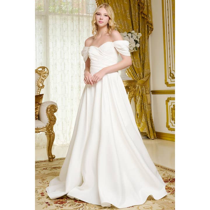 Abito da Sposa Minimalista con Dettagli di Perline e Paillettes per la vendita all'ingrosso da parte di Babyfox Apparel