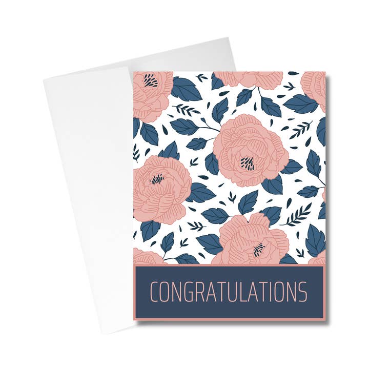 Tarjeta de felicitación con rosas rosas azules y rosas, felicitaciones para venta al por mayor de Western Fancies