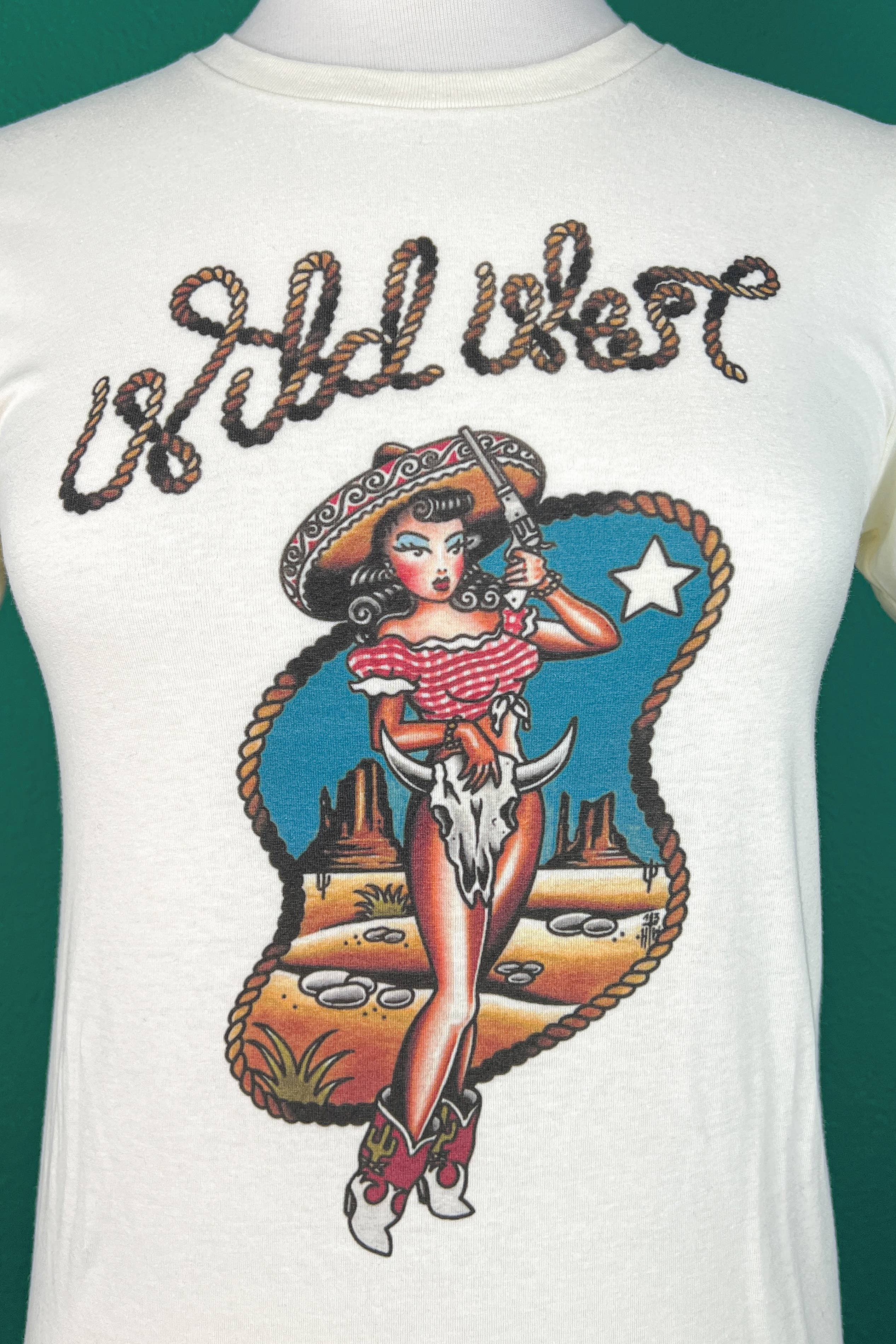 Mischief Made - Wholesale Screen Printed T-Shirt - Women's - Wild West Tee in Ivory0
