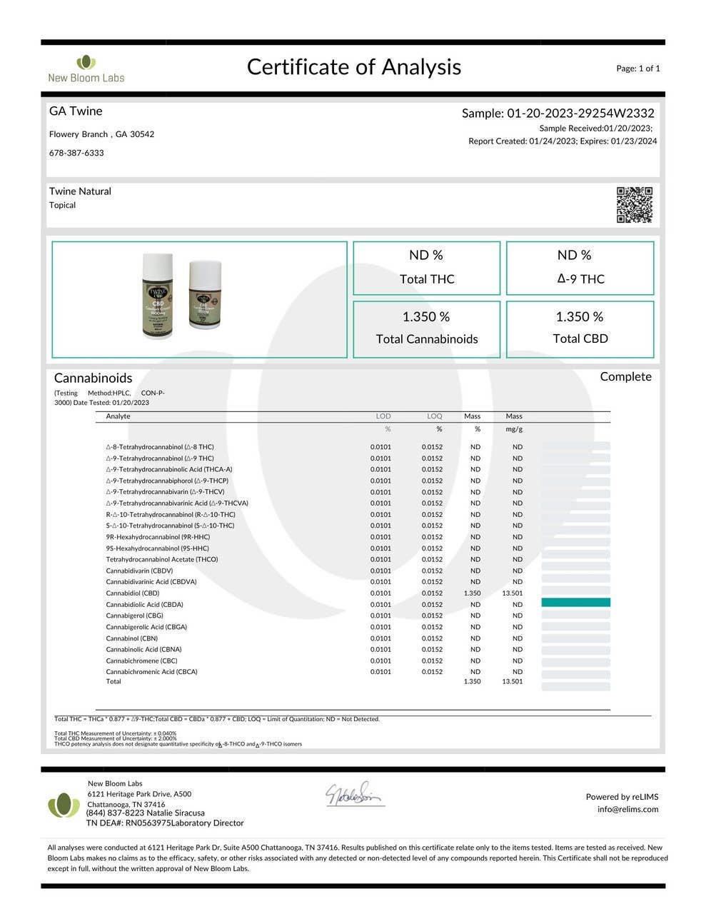 Twine - Wholesale CBD Cream/Lotion - CBD Comfort Cream- Pain Relief Cream - Unscented Natural4