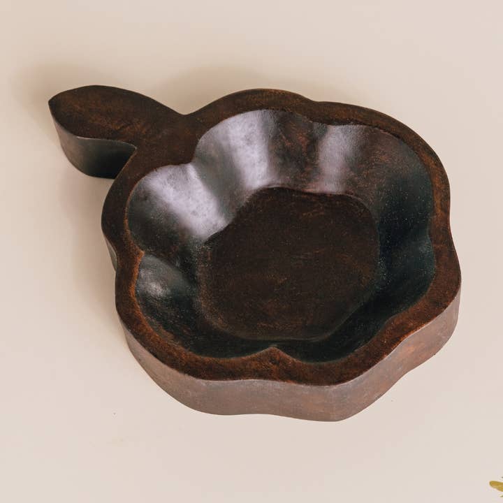 Acacia Wood | Large Pumpkin Bowl - Brown for wholesale by Hive and Honey Candle Supply