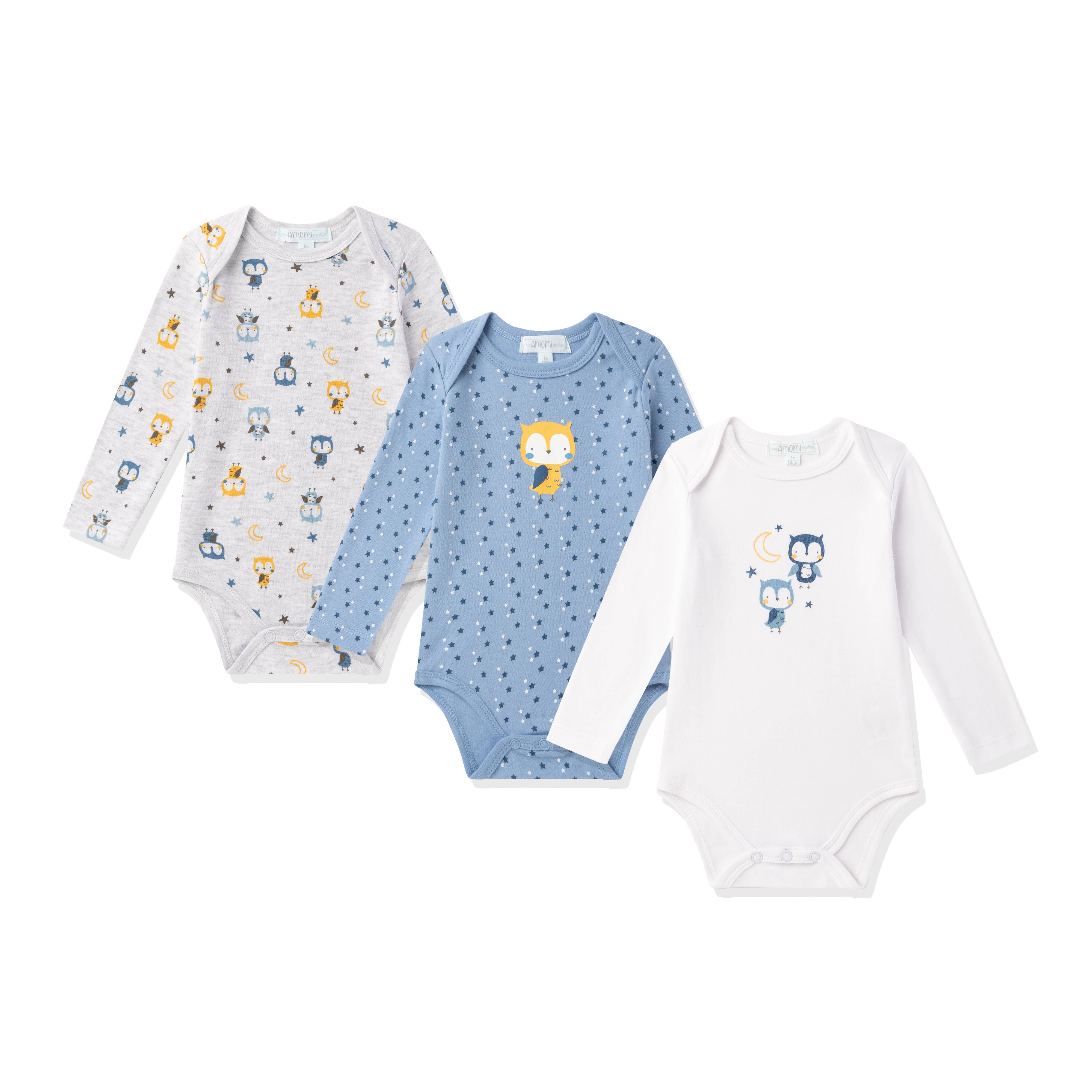 GREY Long Sleeve Cotton Baby Girl Bodysuits for wholesale on Faire0