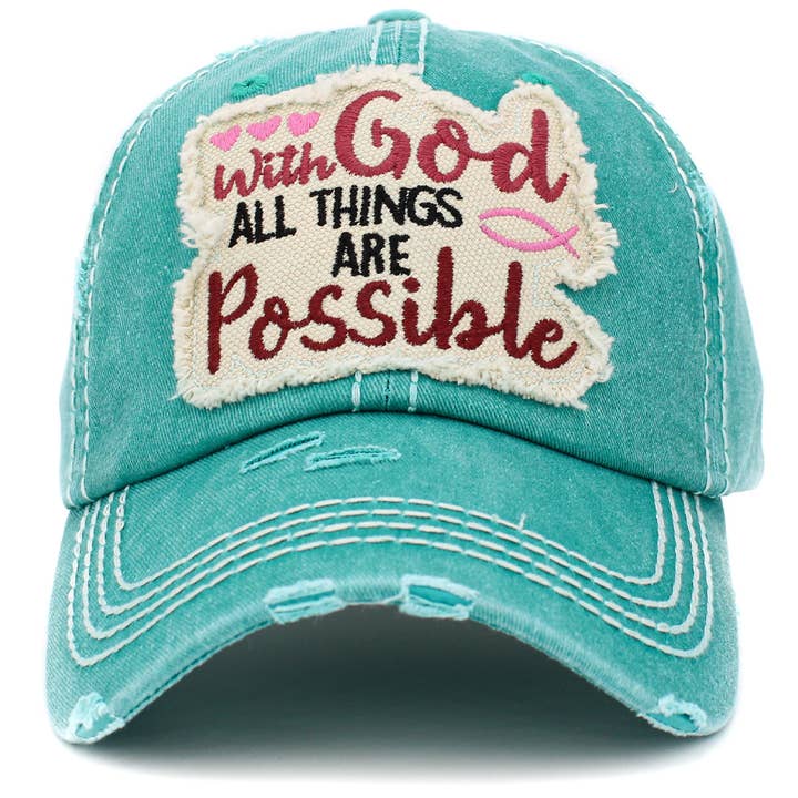 KBETHOS - Wholesale Baseball Cap - Women's - With God All Things Are Possible Vintage Ballcap7