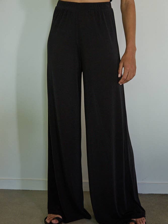 By Together - Wholesale Pants – Women's - RJ3305 | Knit Polyester Spandex High Waisted Wide Leg Pants 3