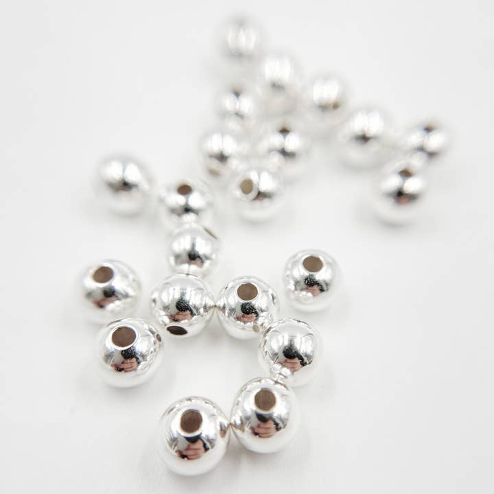 0925SB70H18L. 7MM sølvperler i sterlingsølv uden søm for engroshandel hos Tresor Jewelry Inc.