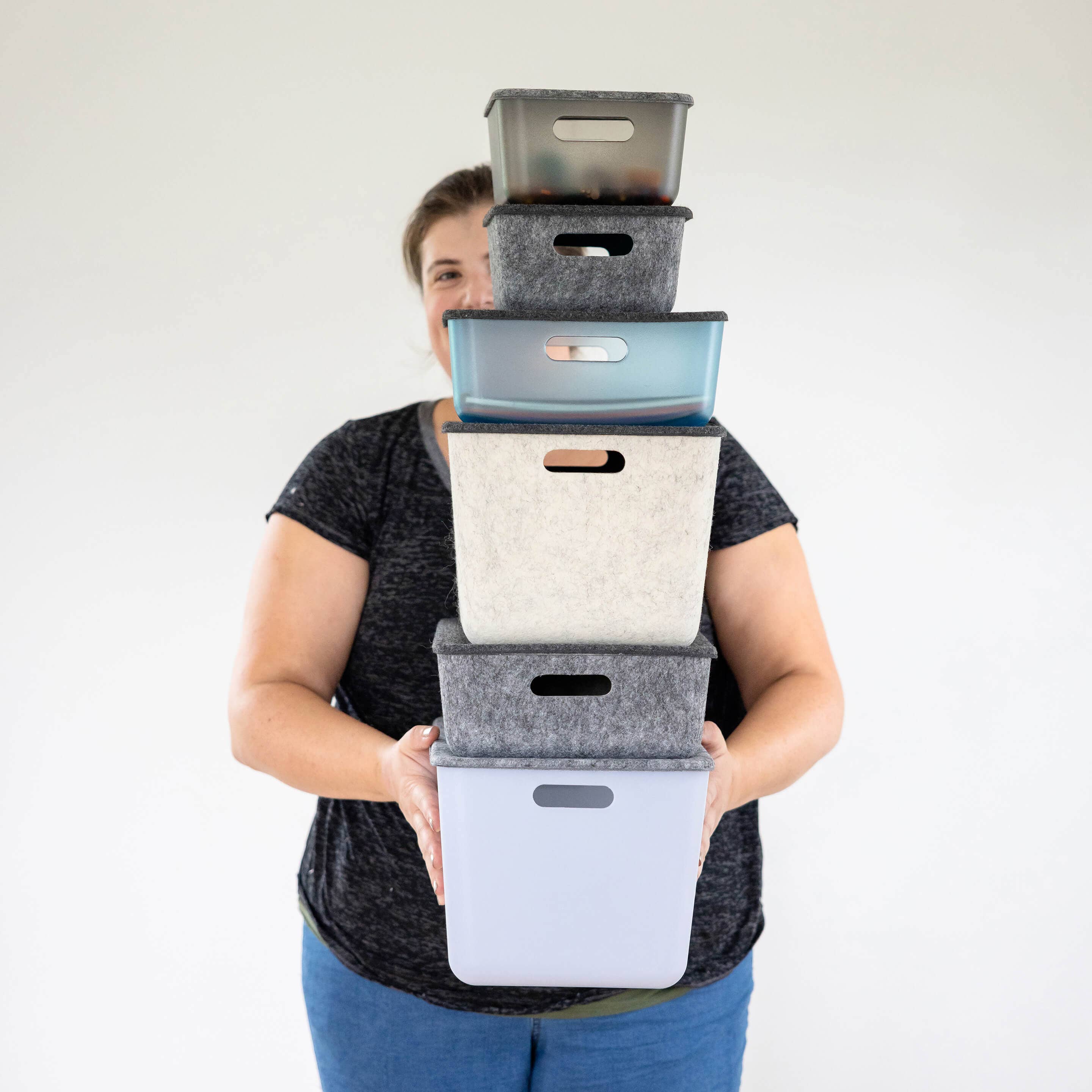 Three by Three Seattle - Wholesale Storage Bin - reSTAK recycled FELT storage medium short bin10