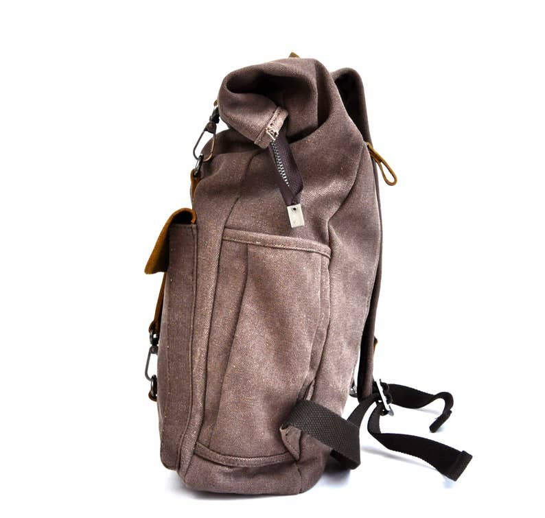 Steraraffia - Wholesale Backpack - Women's - Azraou Canvas Backpack – Vintage Roll Top Rucksack
