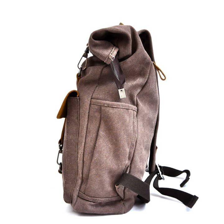 Azraou Canvas Backpack – Vintage Roll Top Rucksack and other Purchase Wholesale heldenmut rucksack. Free Returns & Net 60 Terms on Faire trending on Faire.