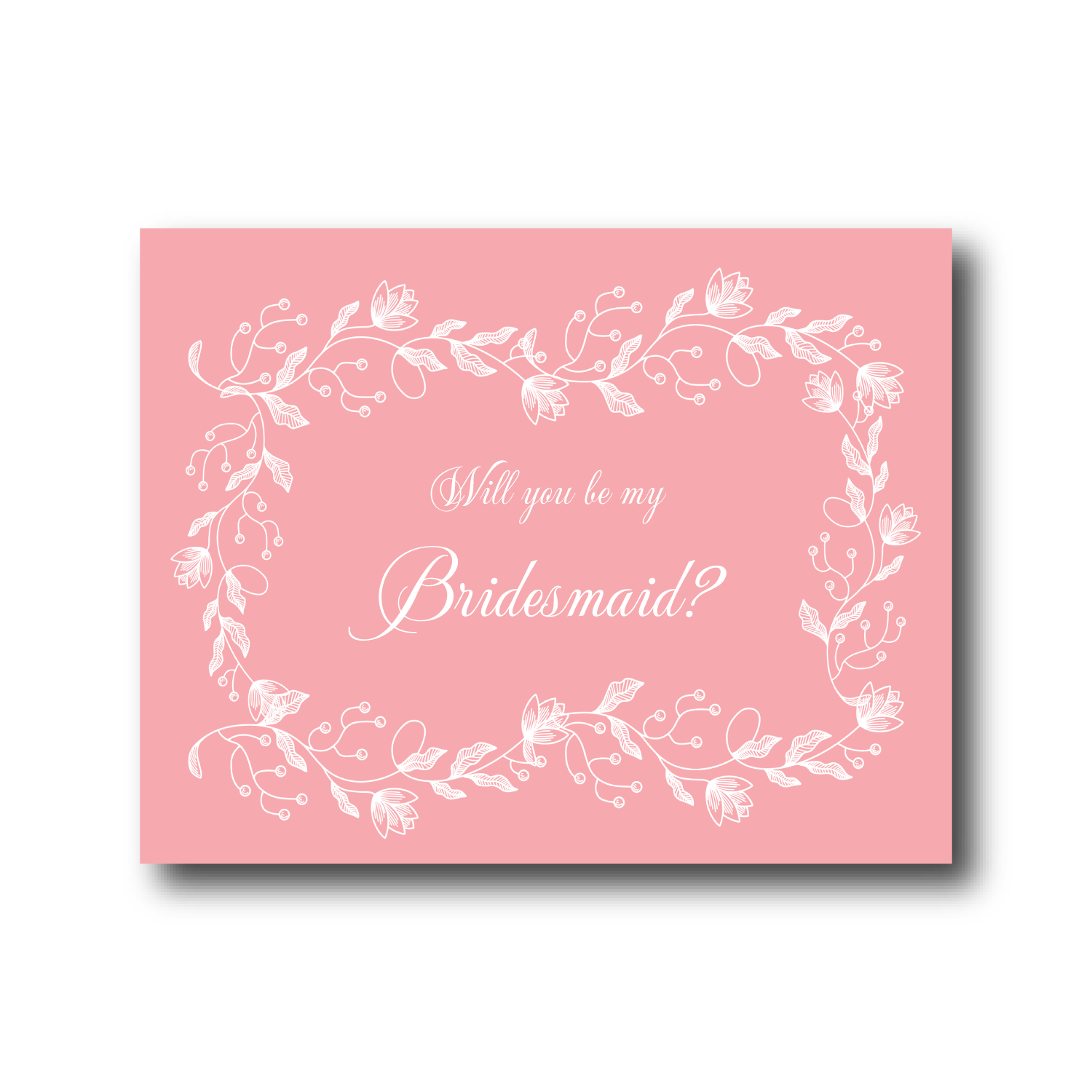 Peyton's Post - Wholesale Wedding Card - Will you be my Bridesmaid Greeting Card - Pink Florals1