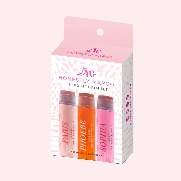Tinted Lip Balm Trios for wholesale by Honestly Margo