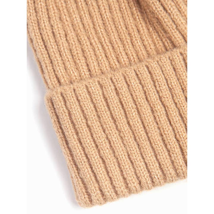 Sarta Accessories - Wholesale Beanie – Women's - Bonnie Pom Pom Hat - Camel, Gold Star2