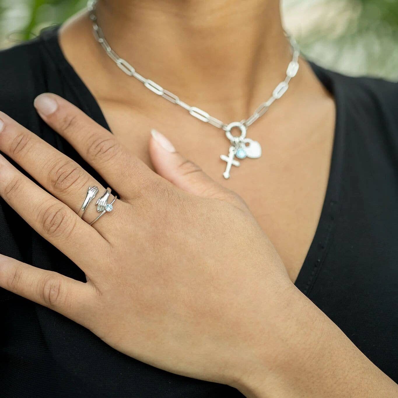 WJW - Venta al por mayor Anillos solitarios - Anillo apilable de piedras natales de acero inoxidable7