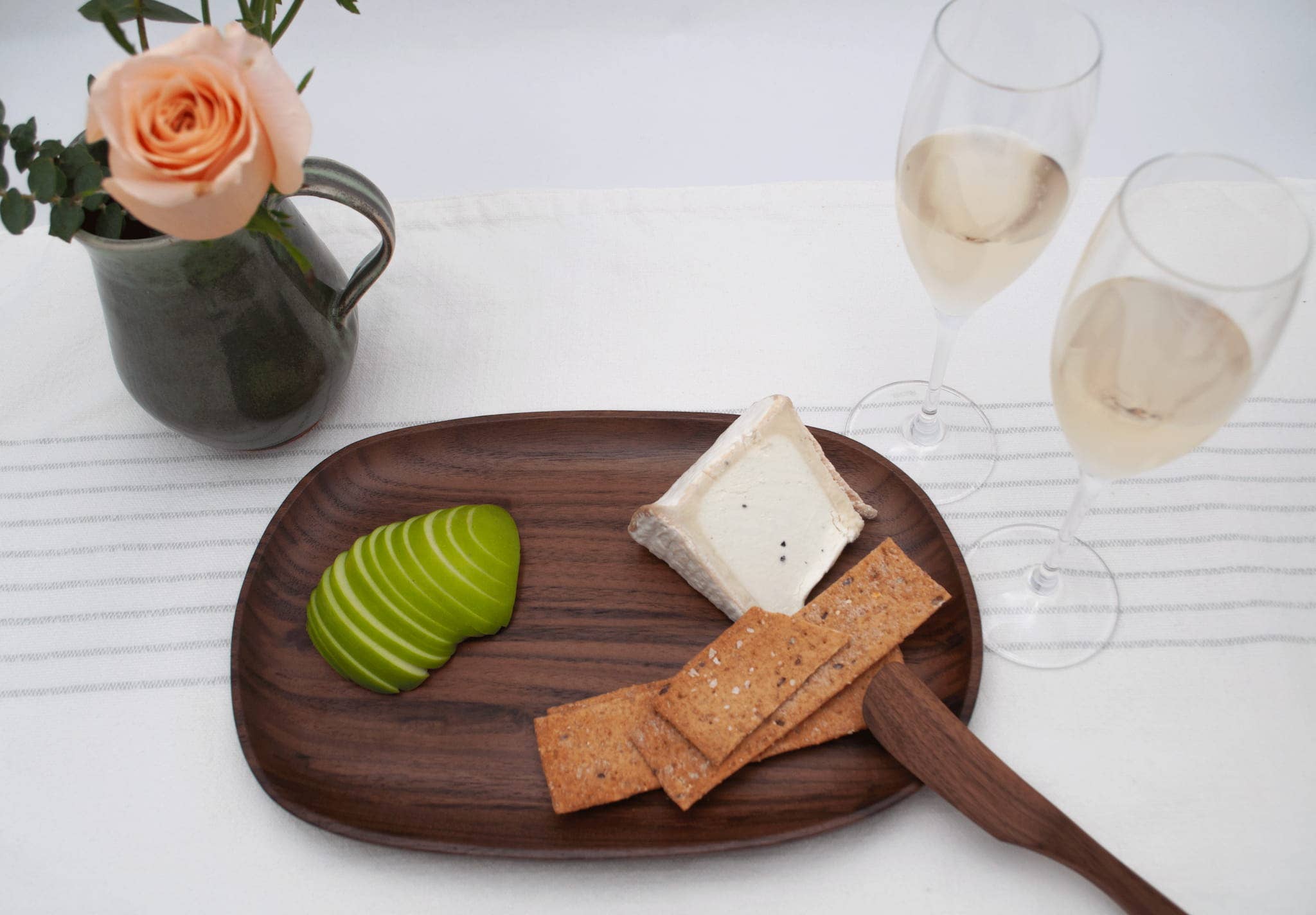 JBrody & Co. USA - Wholesale Cheese Spreader - 6’’ Walnut Wood Rounded Spreader - Handmade Serving Utensil1