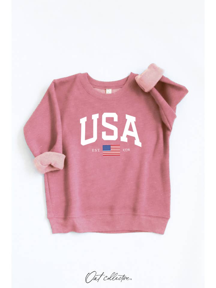 OAT COLLECTIVE - Wholesale Sweatshirt - Kids - USA EST.1776 PRINT Toddler Graphic Sweatshirt
