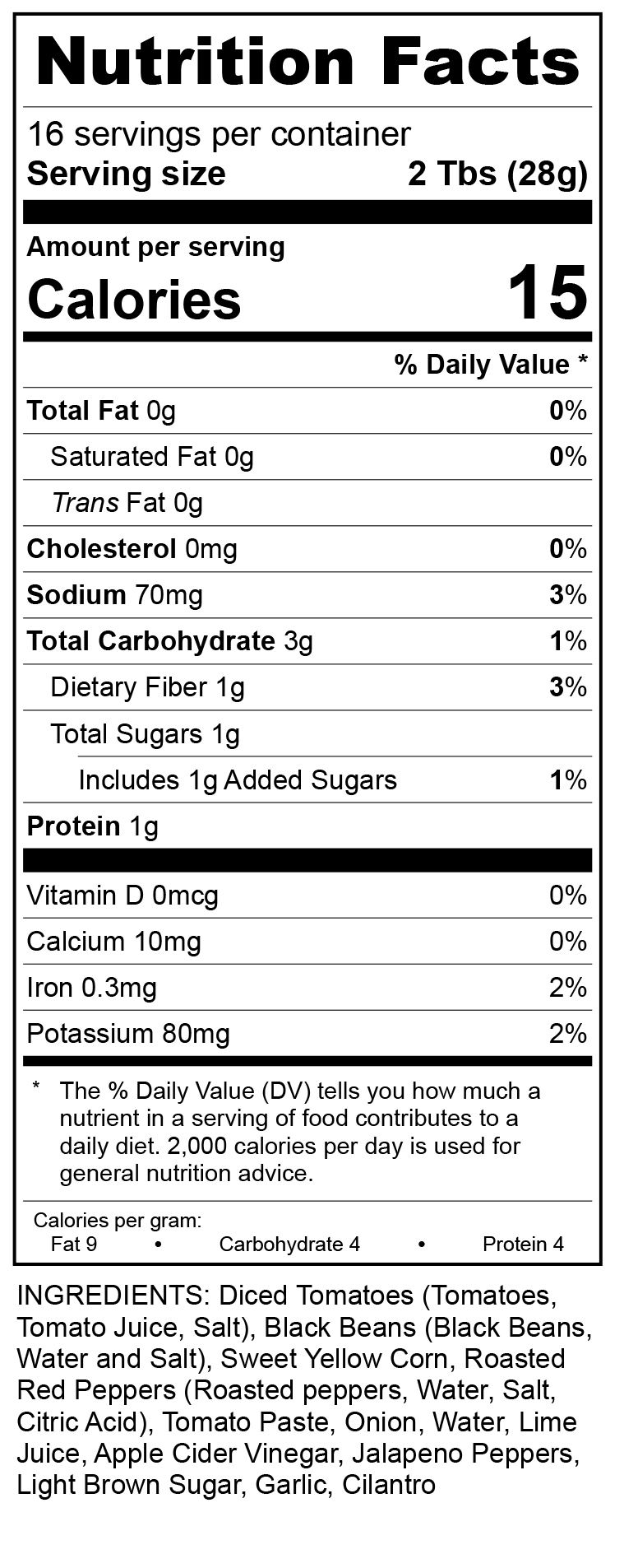 Reva Foods, LLC - Wholesale Salsa - Dennis’ Black Bean & Corn Salsa3