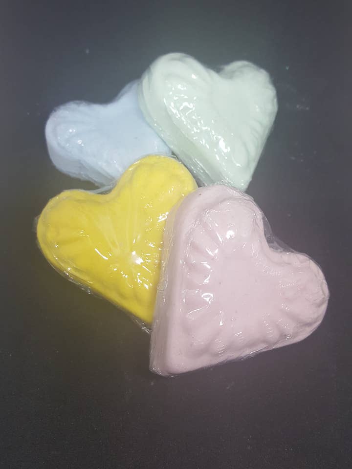 Bath Bomb Fizzy Hearts - Bath bombs for wholesale by Fresco Soaps n' Stuff