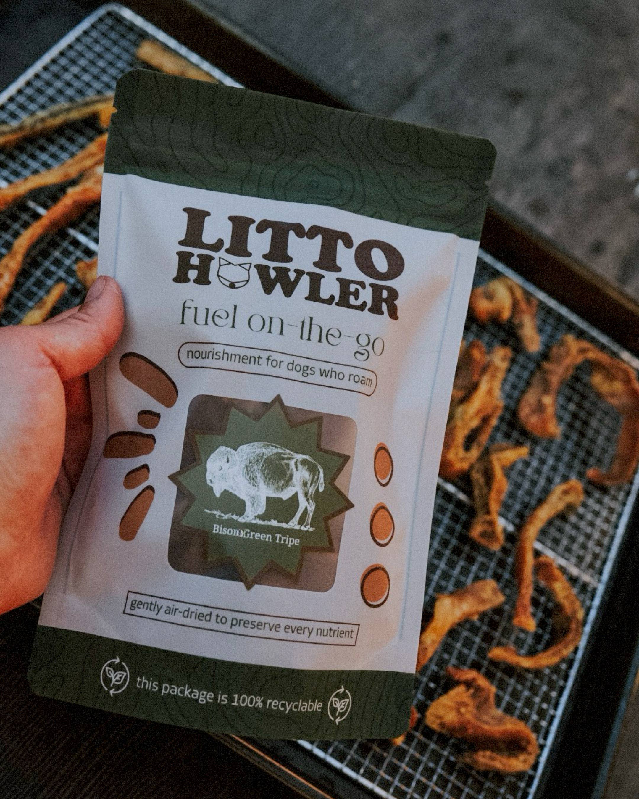 Litto Howler – wholesale Pet treats – Dog – Bison Green Tripe | 3 oz  3