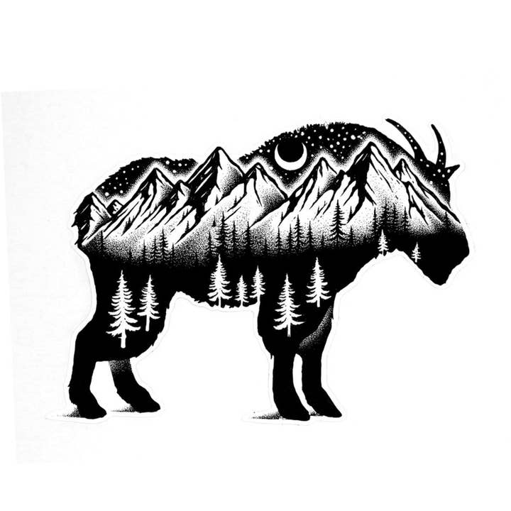 Mountain Goat - Adhesivo troquelado para venta al por mayor de Black Lantern