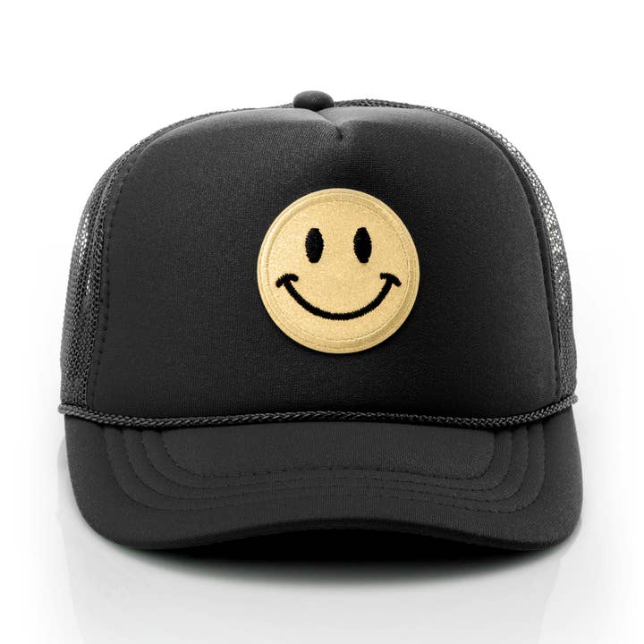 Chapéu de caminhoneiro com glitter Smiley Face para Crianças por atacado de Local Beach