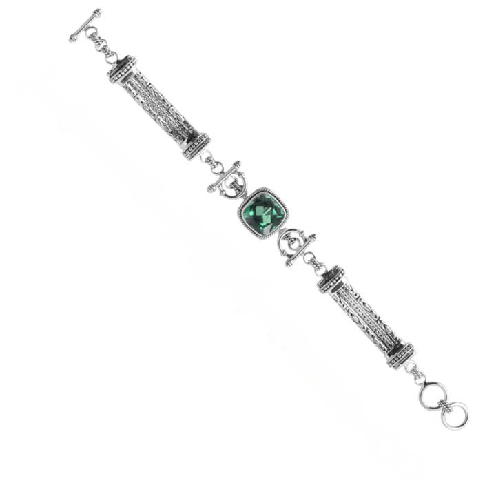 Sterling Silver Green Amethyst Bracelet - Kamaron Bali for wholesale by Kamaron Bali