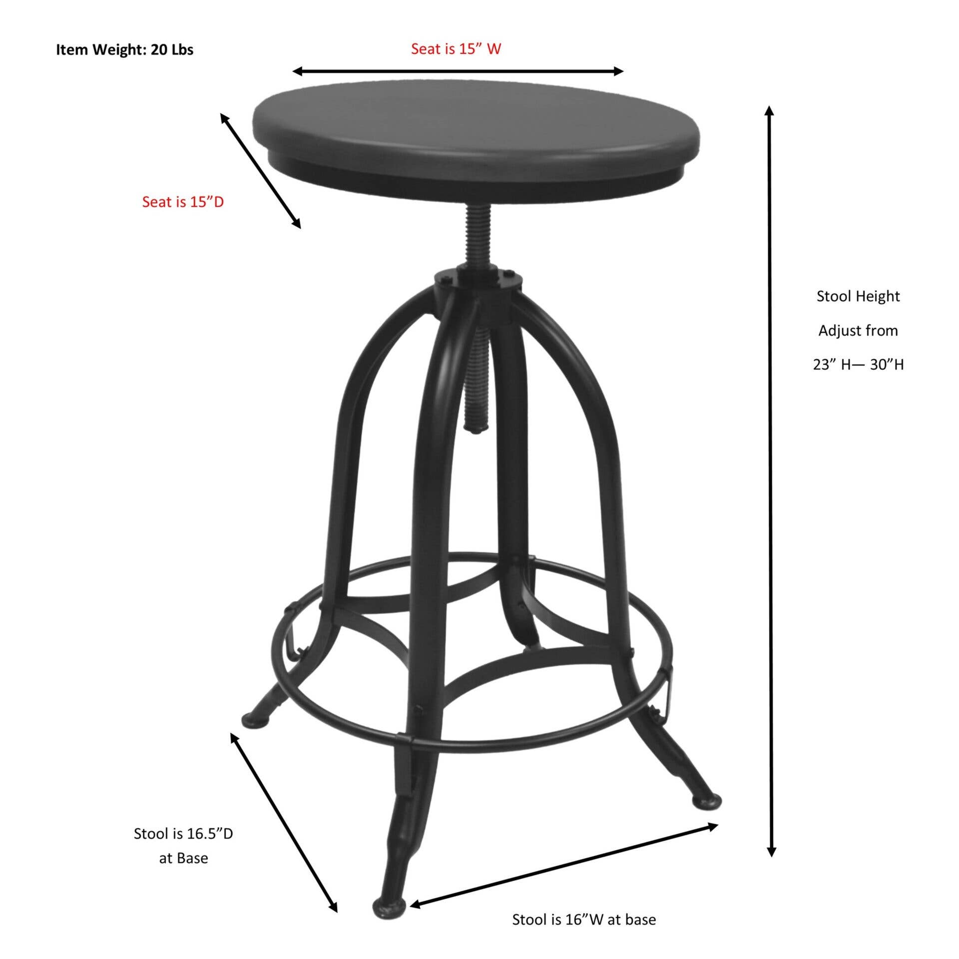 Carolina Chair & Table - Wholesale Stool - Ryder Powder Coated Iron Barstool4