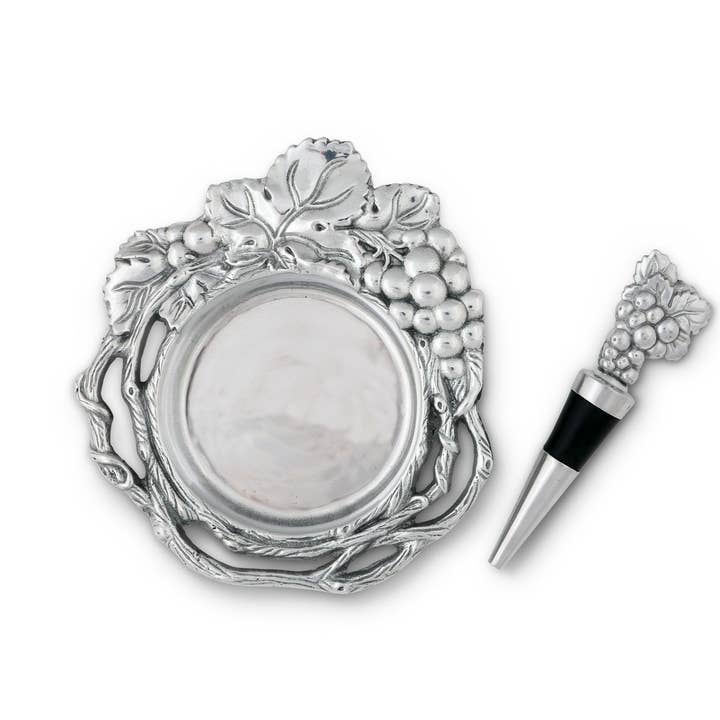 Arthur Court - Wholesale Coasters - Grape Wine Coaster and Stopper Set1