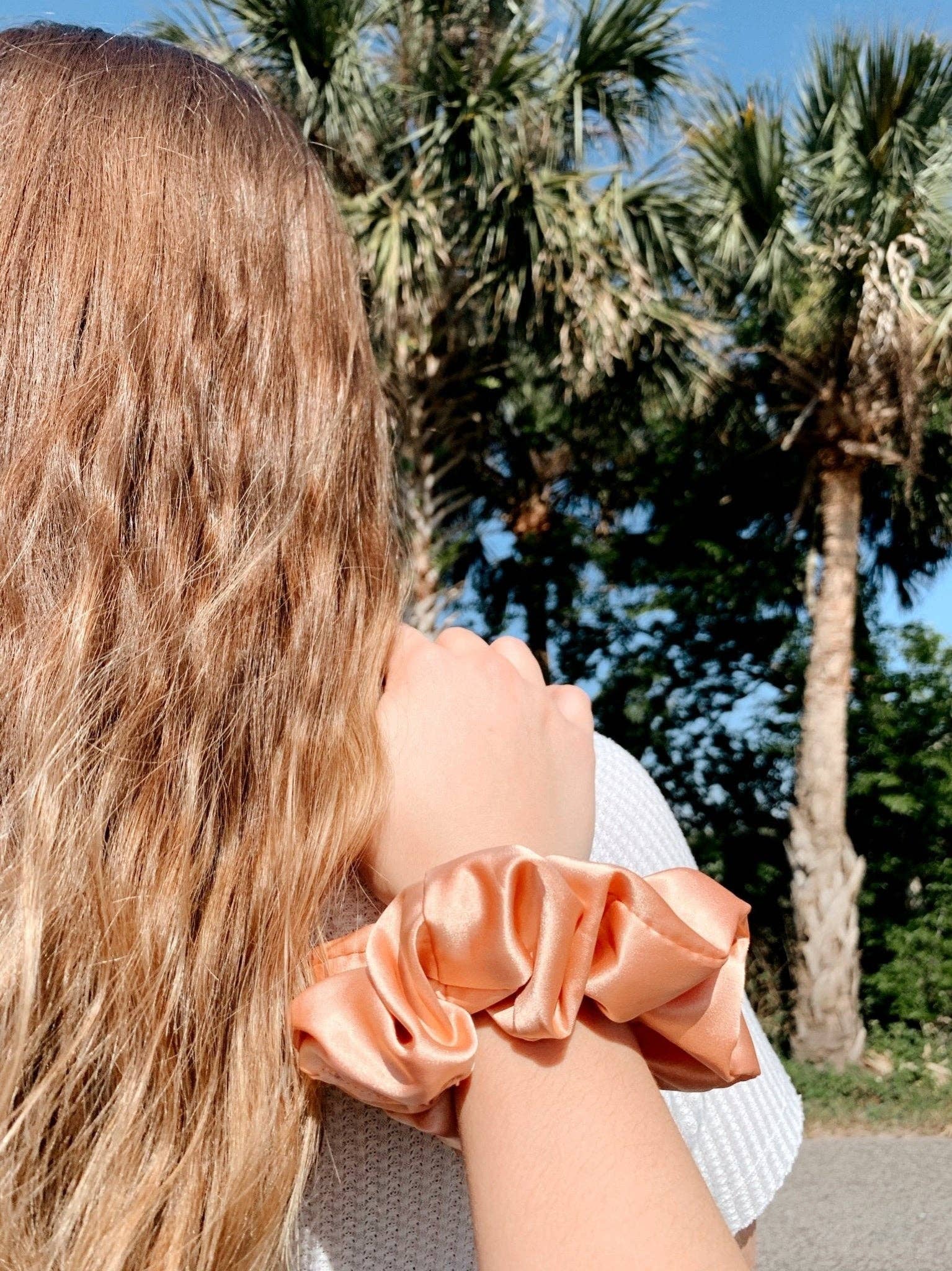 Beyond Scrunchies - Wholesale Scrunchie - Women's - PEACH - Mulberry Silk Scrunchie1