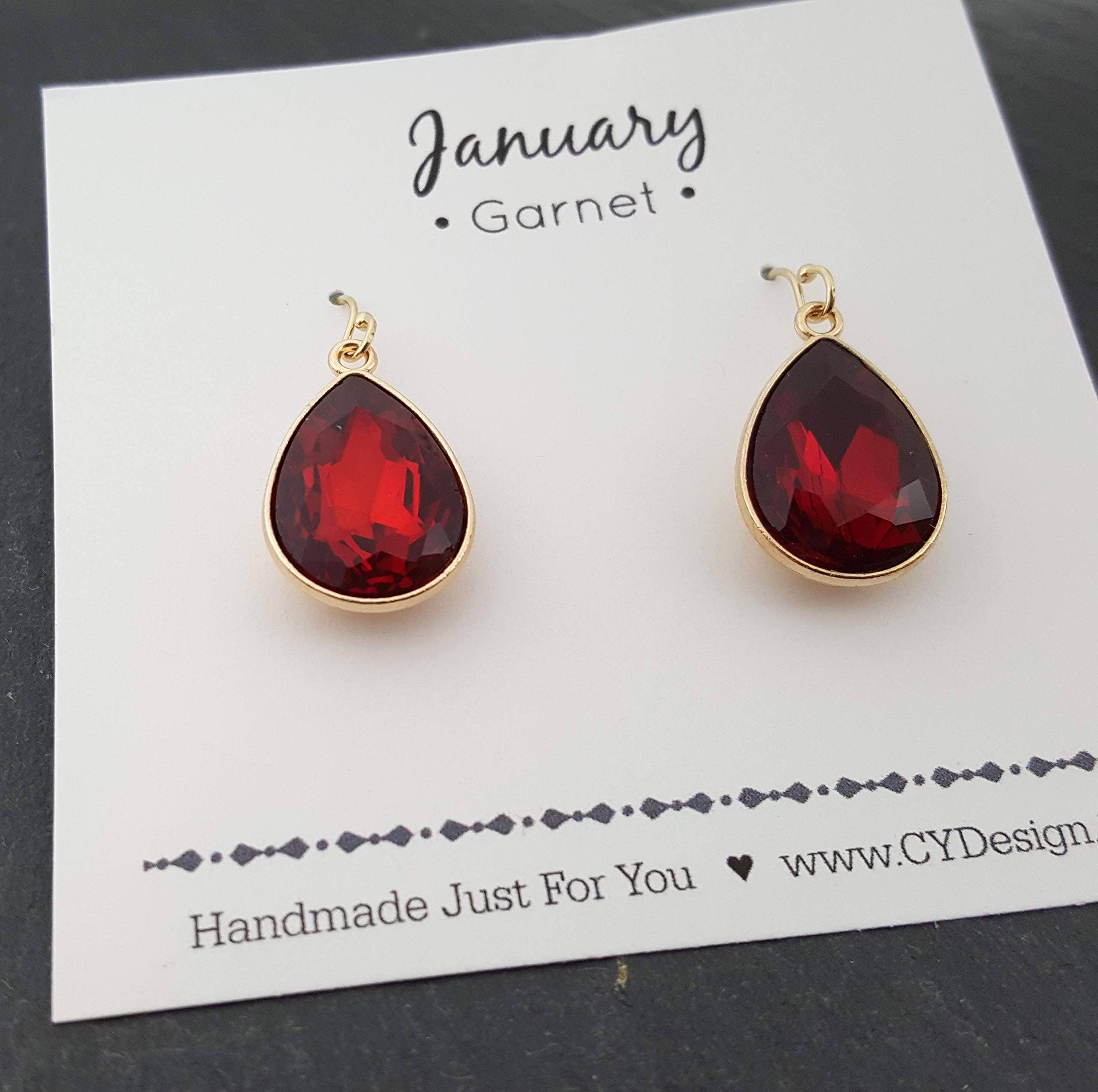 CY Design Studio - Wholesale Dangle Earrings - January Birthstone Earrings 1