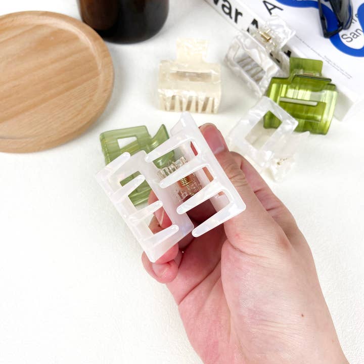 TheDivaSoap - Wholesale Hair Clip - Women's - Acetate Square Hair Clips Multicolor Small Claw Clip8
