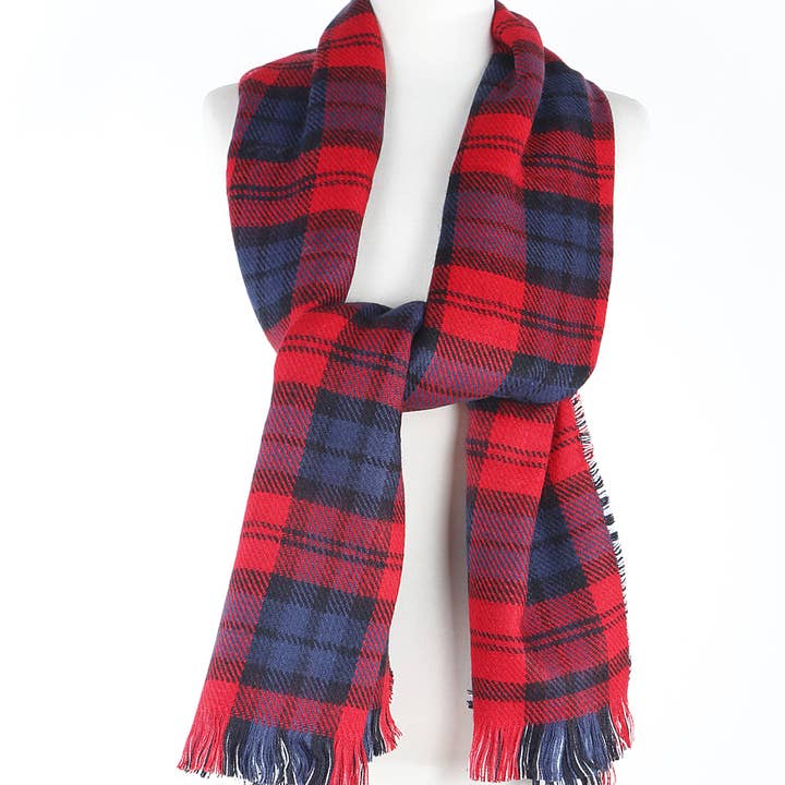 3AM BY H&D ACCESSORIES - Wholesale Scarf - Women's - YCL120097Classic Plaid Fringe Scarf1
