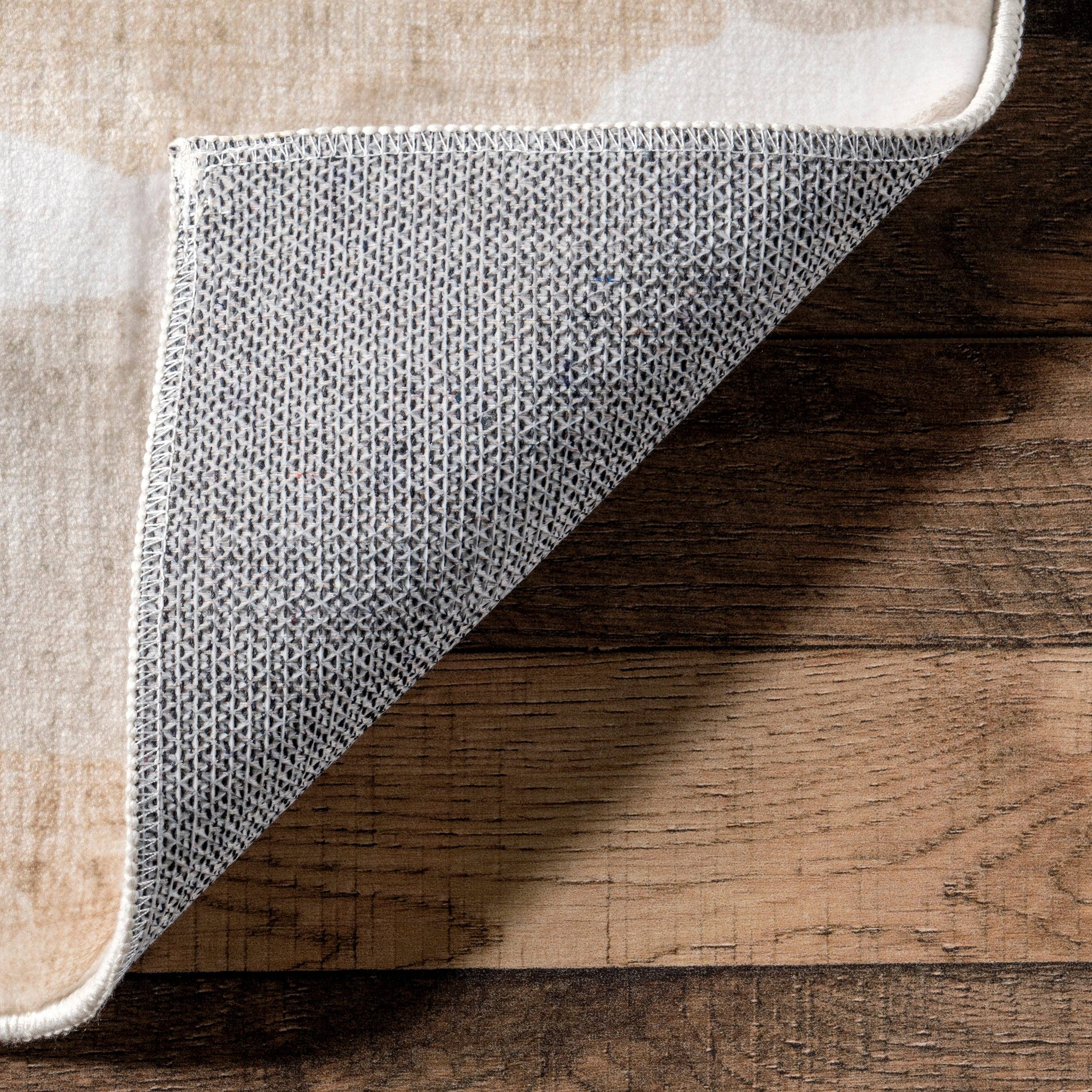 Beige Elvi Abstract Watercolor Machine Washable Area Rug for wholesale on Faire5