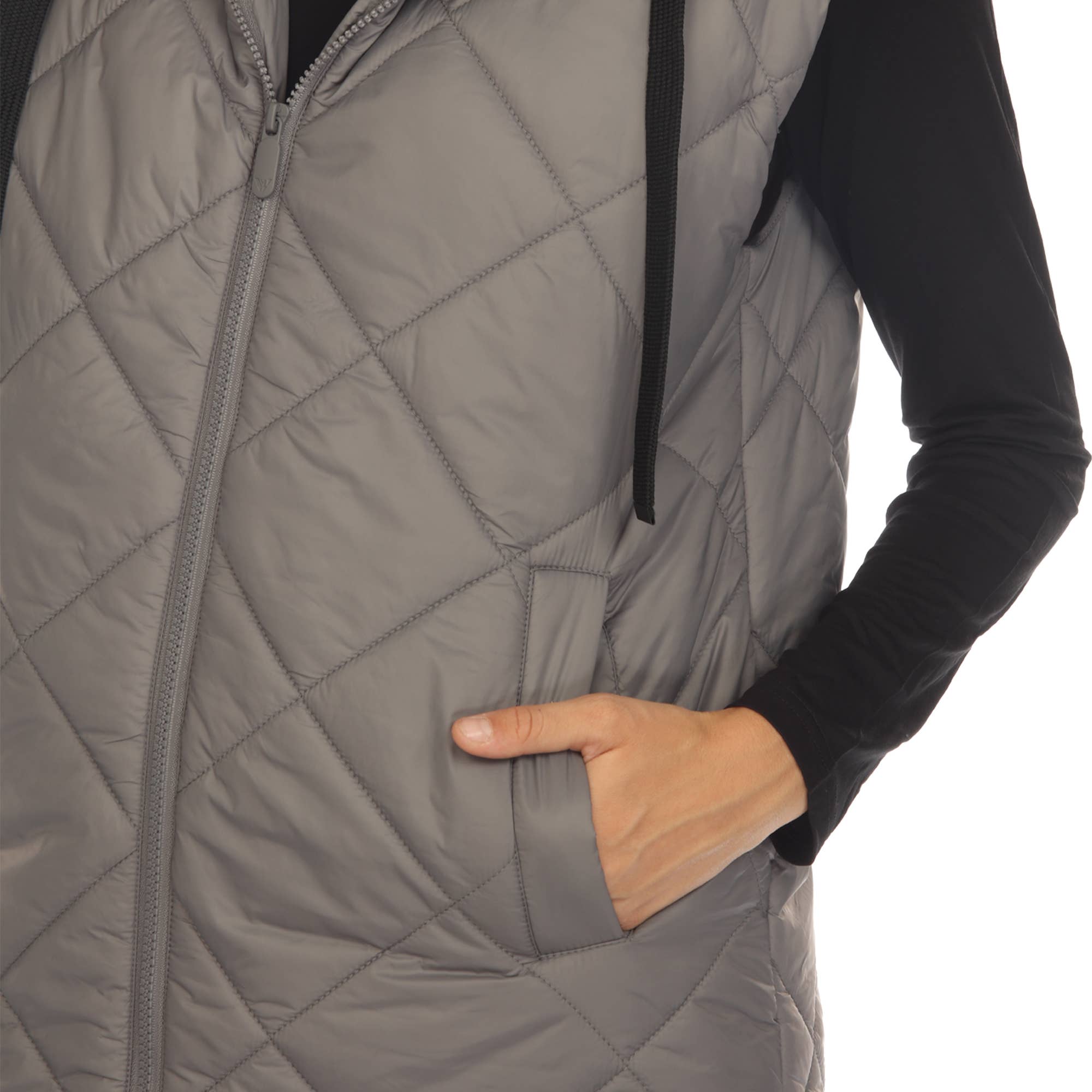 WHITE MARK - Wholesale Outerwear Vest - Women's - Women's Diamond Quilted Hooded Puffer Vest24
