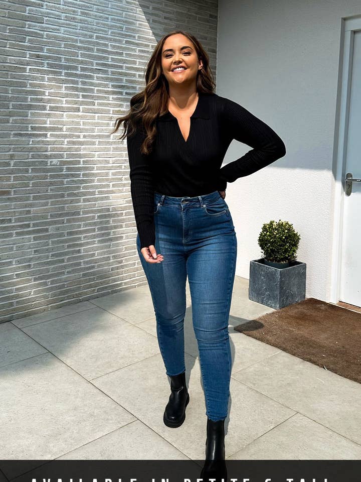 Jean Lift and Sculpt Skinny bleu pour la vente par In The Style