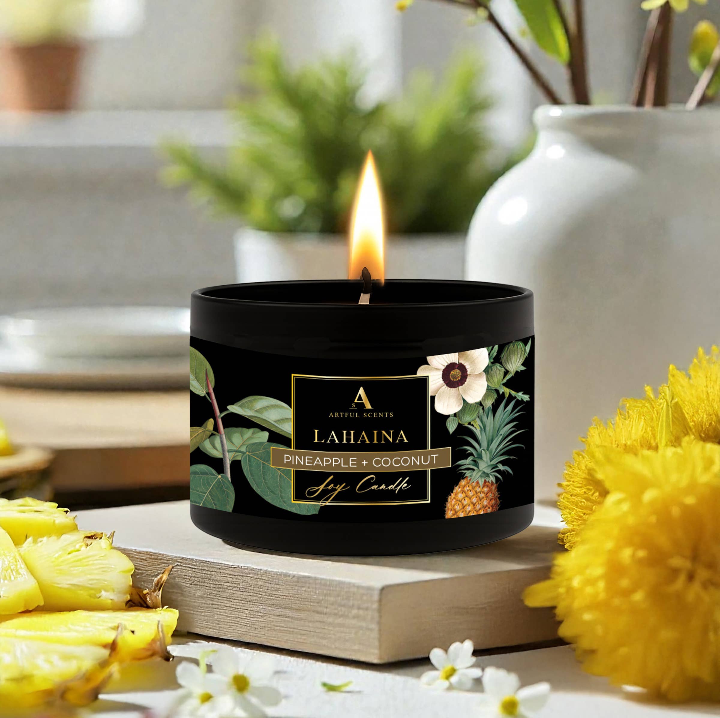 Artful Scents - Wholesale Jar/Filled Candle - Lahaina Candle - Pineapple + Coconut1