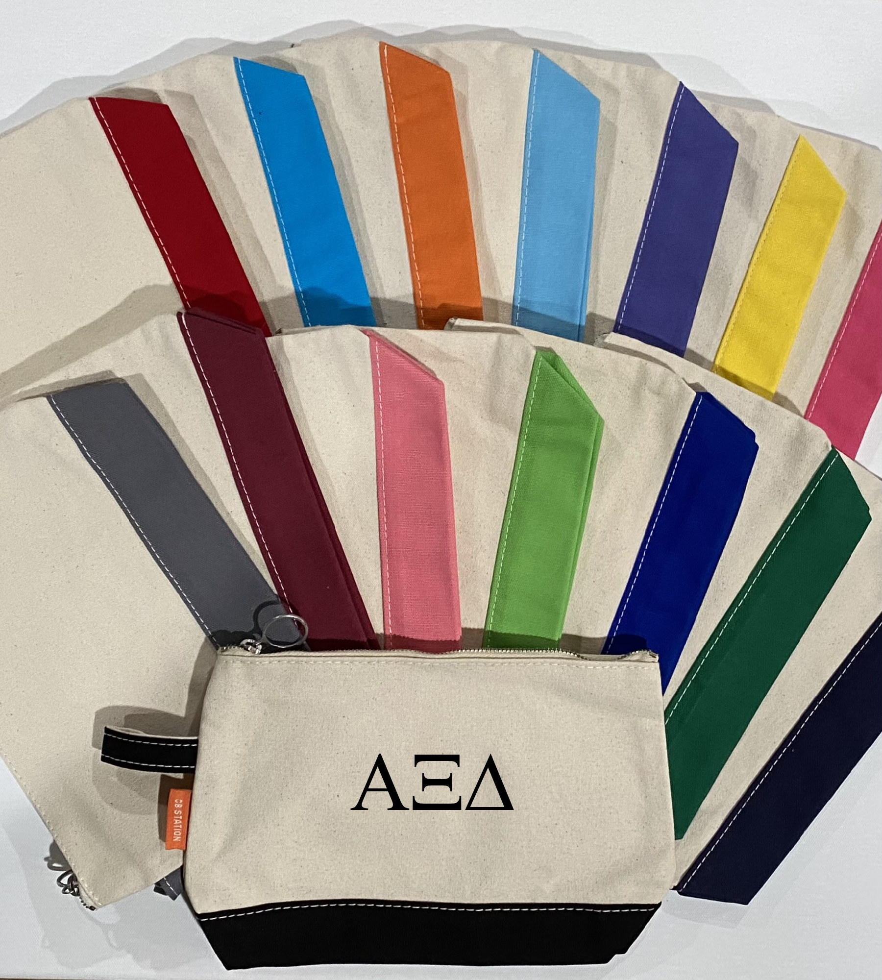 Simply Sisters - Wholesale Makeup/Cosmetic Bag - Sorority Zippered Canvas Cosmetic Bag7