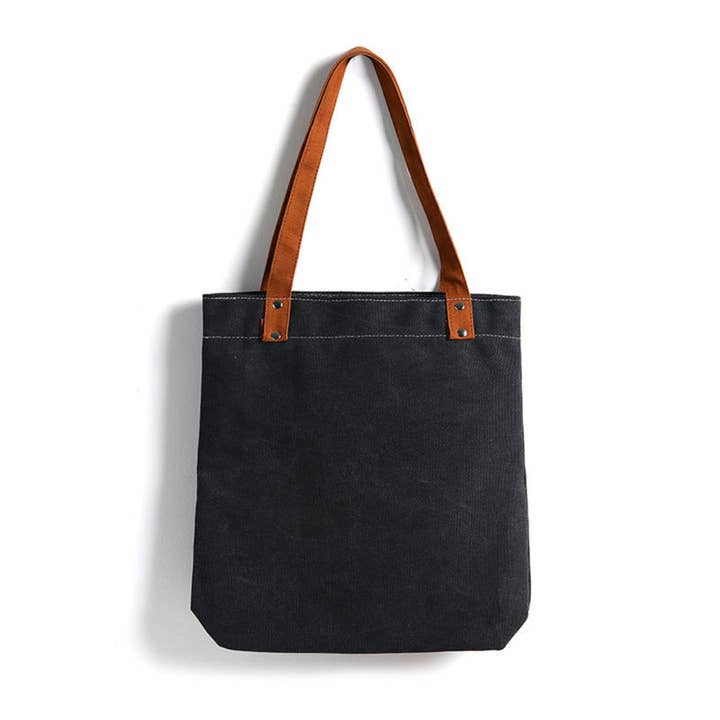 H-H - Wholesale Tote Bag - Women's - Canvas Tote Bag With PU Leather Handle ( 189TV/HH);