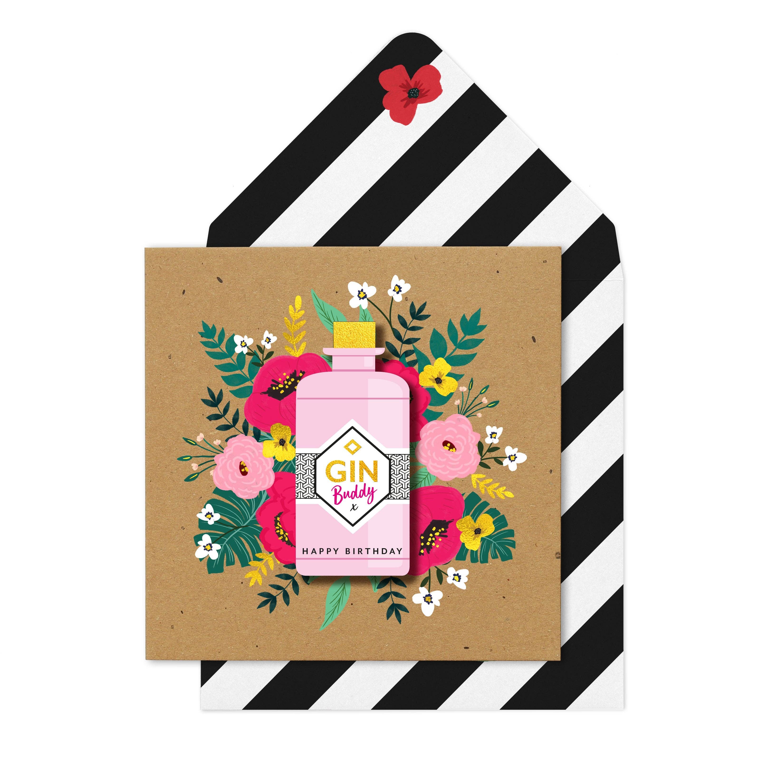 Tache - Wholesale Birthday Card - Happy Birthday Gin, Handmade Greeting Card0