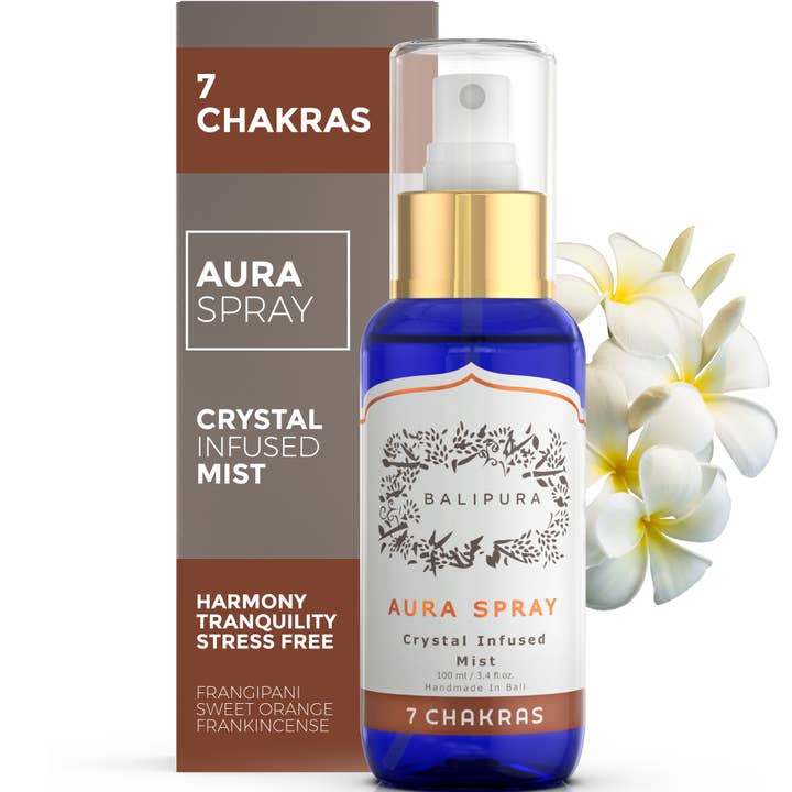 Balipura - Venta al por mayor Spray de minerales - Aura Smudge Mist 7 Chakras con infusión de cristales, 100 ml