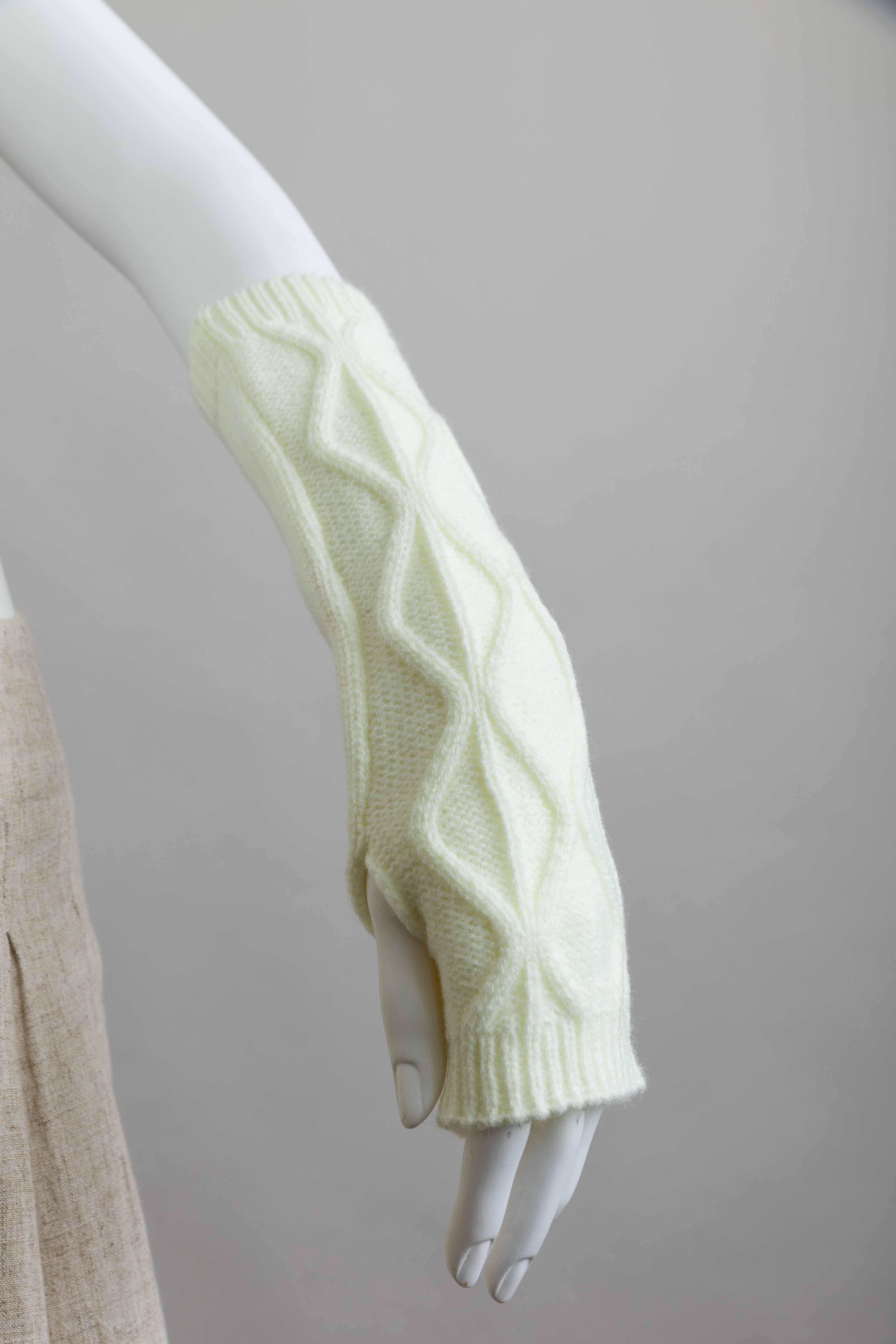 Leto Accessories – Aquecedores de braço – Mulher por atacado – Luva sem Dedos Macia Aran em Malha - Fácil para Textos📱5