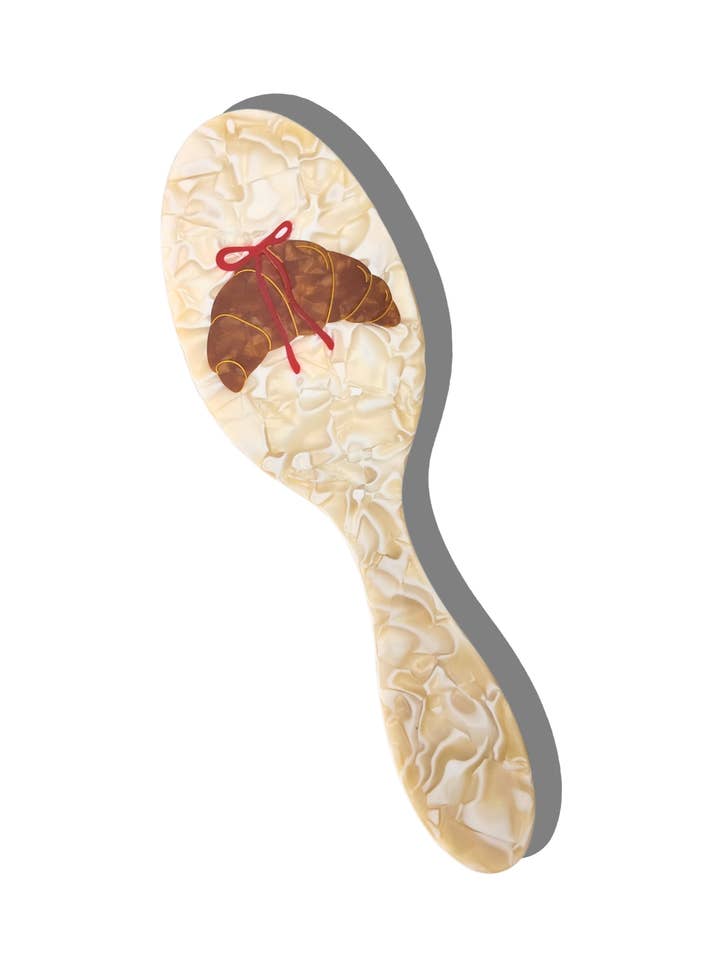 Hand-painted Bow Croissant Amazing Hair Day Brush for wholesale by Solar Eclipse
