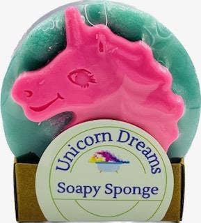 Ideal Soaps - Wholesale Bath Pouf/Sponge - Soapy Sponge Unicorn Dreams2