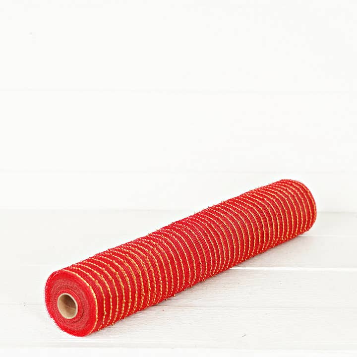 Impressive Enterprises, Inc. - Wholesale Christmas Decoration - M4896- 21inx10ft Mesh-Red/Gold-3