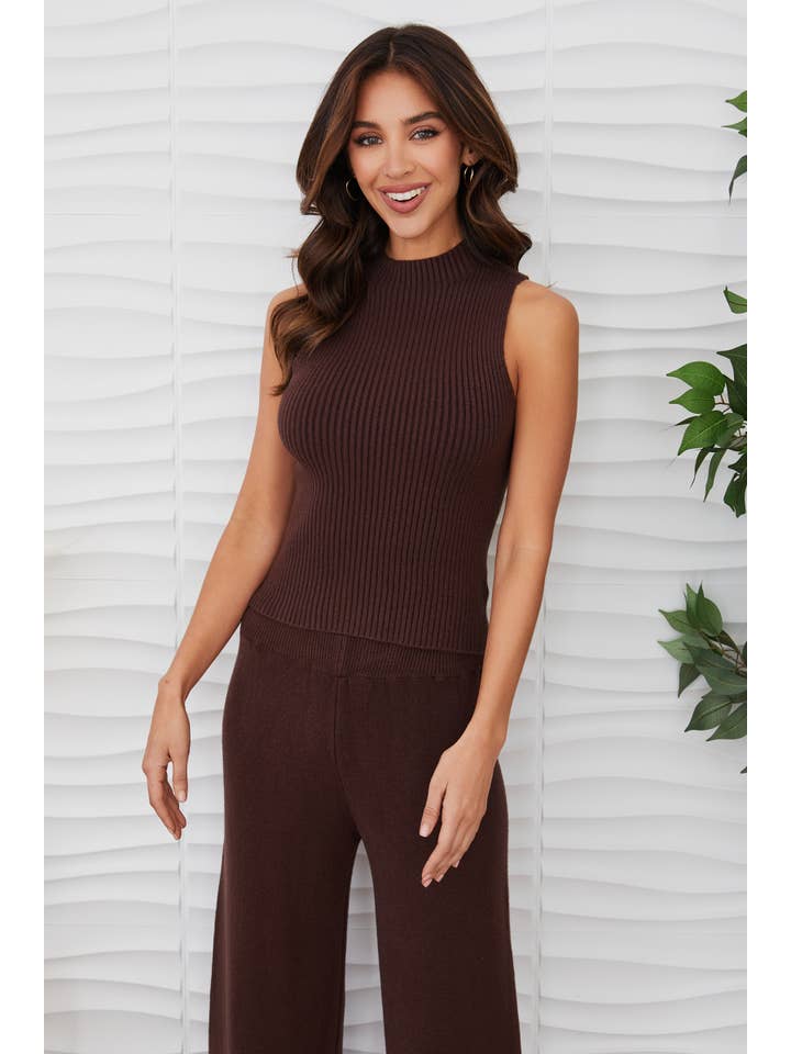 MILIO MILANO - Vente Haut en maille â femme - COQUILLE CĂTELĂE EN VISCOSE SANS MANCHES (330117/37715)11