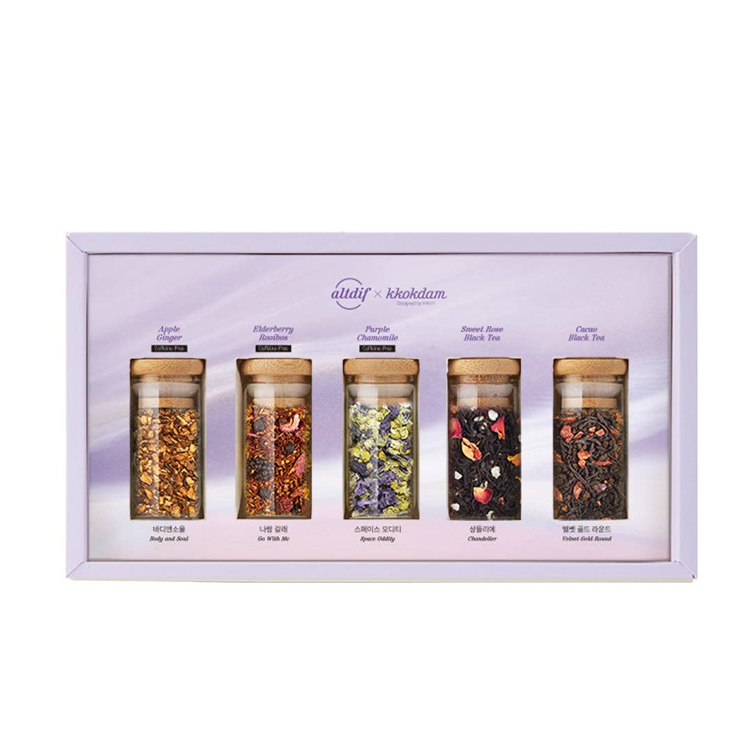 KKOKDAM Premium Flower Tea - Wholesale Loose Tea - ALTDIF Lovely Blended Tea Gift Set (1 set = 5 jars)3