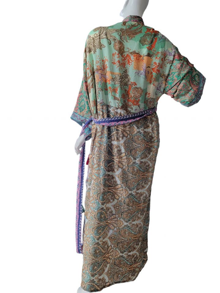 Evergreen Guardian Imports - Vendita all'ingrosso Kimono - Donna - Kimono Duster Lungo Patchwork TJ9925